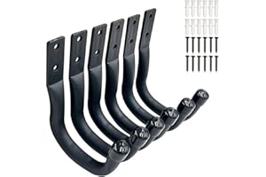 LdawyDE Ladder Hookshooks for Hanging Heavy Duty, Bike Hooks for Wall, Strong and Durable, Not Easy to Deform, Suitable for Garage, Storage Room, Basement (6 Pcs)