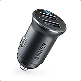 Anker 320 USB Car Charger Quick Charge 24W II | Mini Dual Port Charger 24W 4.8A with LED Light, for iPhoneiPhone 18/17/16/15/
