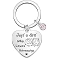 WTOPP Guinea Pig Lover Gift Guinea Pig Jewelry Gifts Animal Lovers Gift, Keychain for Friends Girls Christmas Graduation Birthday Gift for Guinea Pig Lovers