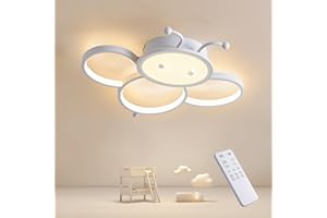 KAUCQI Lampadario Camera dei bambini LED Plafoniera Camera da letto Plafoniera Dimmerabile Luce con telecomando 3000K-6000K Ape Lampade a Soffitto Cameretta Bambino 40CM