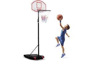 DAWOO Height Adjustable Basketball Hoop 179-209cm/200-305cm Professional Outdoor Basketball Net Stand Set System with Wheels