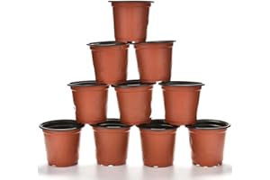 NAPACOH 10 Pcs Small Plastic Round Flower Pot Nursery Planter Home Decor