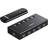 UGREEN HDMI Anahtarı 5'i 1 Arada &Ccedil;ıkış 4K@60Hz, Uzaktan Kumandalı HDMI B&ouml;l&uuml;c&uuml; 5 Bağlantı Noktalı Switcher Se&ccedil;ici Kutu Desteği
