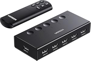 ‎UGREEN UGREEN HDMI 2.0 Przełącznik 5 w 1 wyjście HDMI Przełącznik Splitter 4K@60Hz Obsługa 3D/CEC/HDR/HDCP 2.2, Kompatybilny z PS5/4/3, Xbox, Apple TV, Skybox, Blu-Ray, HDTV, itp.