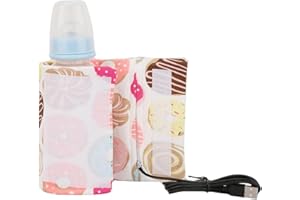 ZERODIS USB Baby Feeding Bottle Warmer, Portable Cartoon Milk Bottle Travel Heater Heating Cover Insulation Thermostat for Home Outdoors Travel(Donut)