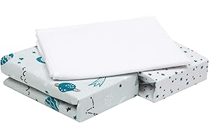 FlyIdeas Lot de 3 Draps-Housses Cododo 50x90 cm en Coton 100% - 2 Draps-Housses Élastiqués + 1 Protège-Matelas Imperméable - Compatibles avec Berceaux Cododo et Matelas 90x55 40x90 cm