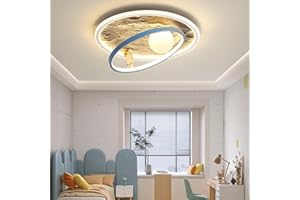 PHTLAMPES LED Deckenlampe modern kreativ Kinderzimmer dekorativ Mond Oberfläche Astronaut Design Deckenleuchte dimmbar mit Fernbedienung Jungen und Mädchen Zimmer Licht Esszimmer Wohnzimmer Metall Kronleuchter