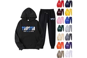 XYYYHTL Trapstar Hoodie Trapstar Tracksuit Tracksuit Mens Full Set Jogging Set Hooded Jacket + Pants Trapstar Pocket Tracksuit Unisex with Letter Print Suit for Autumn and Winter Trapstar Shirt