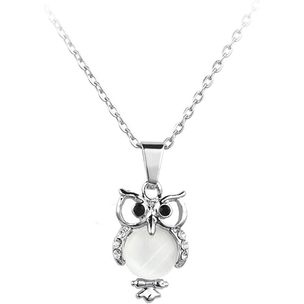 Collier Sautoir Fashion Hiboux Aux Yeux Bleus - Pour Femme, Fabriqué En France, Neuf Avec étiquettes