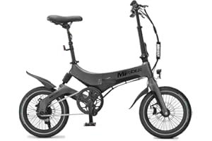 MiRiDER One Folding Electric Bike - Lightweight Magnesium Alloy Foldable eBike with 36V 7Ah Integrated Battery | Thumb Throttle With Pedal Assist | 16" Wheels with Aero Rims