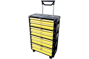 ALEOS. Metall Werkzeugtrolley XXL Modell 305BBBB mit Schubladenverriegelung und Schloss