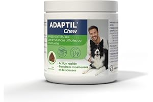 adaptil Chew - Bouchées Anti-Stress pour Chiens – Action Rapide dès 30 Minutes - Ingrédients naturels – 30 bouchées délicieuses – sans Somnolence