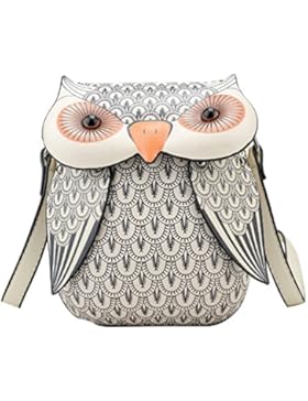 Aisi Damen Mädchen 3D Eule Design Leder süße Umhängetasche Damenhandtasche Handtasche Tasche Clutch Ledertasche...