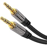 KabelDirekt – 1.5m – Aux & 3.5mm headphone jack cable (stereo audio cable, practically unbreakable metal casing, for smartpho