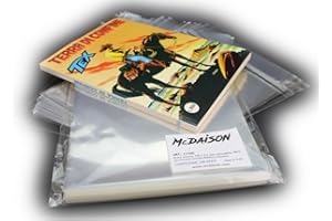 MC DAISON 100 pezzi Busta bustina copertina richiudibile 17 x 21,3 cm per fumetti Bonelli Tex (dal n.121 in poi), Zagor, Mister No, Comandante Mark (17 x 21,3 + 3 per Bonelli)