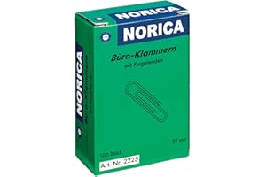 ALCO-Albert 2225 - Briefklammern NORICA mit Kugelenden, 32 mm, Schachtel á 100 Stück, verzinkt
