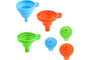 WITWAR 3 Collapsible Funnel, Kitchen Small Funnels 3 Different Size Silicone Funnels for Filling Bottles Containers Cooking Kitchen Gadgets Mini Foldable Funnel for Water Oil Jam Transfer (3 Colors)