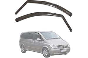 Modifycar - Juego de 2 Deflectores Ventanilla Delantera Coche Compatibles con Mercedes Vito y Viano (Carrocería W639) Modelos 2003 a 2015 | 2 Uds | Color Ahumado Oscuro | Fabricado en Plexiglas PMMA