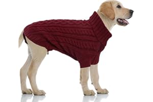 LiebeDD Jersey Perro Pequeño Mediano o Grande - Suéter Navidad para Perros Clásico Sueter Caliente Perro, Ropa Abrigo Punto Perros Jersey Rottweiler y Labrador(3XL Borgoña)
