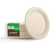 Naturanda - Assiettes plates blanches - Biodégradables jetables, assiettes bio recyclables
