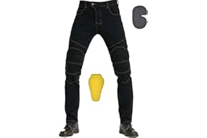 HOMDECR Motorrad-Denimhose Für Herren, Tropfenfeste Jeans Mit Geradem Bein Und 4 Schutzausrüstungen, Motorradhose Für Motorradrennen
