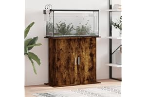 Festnight Aquarium Unterschrank mit Stauraum Aquariumständer 81 x 36 x 73cm Aquariumschrank mit Fächer Räuchereiche-1 Aquarium Mit Unterschrank Aquarium Stand Aquarium Tisch Ständer für Aquarium Holz