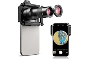 APEXEL 2-in-1 HD 6X-Teleobjektiv mit Festem Fokus und 150-mm-Makroobjektiv mit Universalclip, Professionelles Handy-Objektiv-Set, Geeignet für die Meisten Smartphones