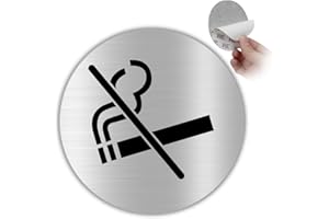 LEIASA | Segnale adesivo Divieto di Fumare - Diametro Ø 100 mm - Spessore 0,8 mm - Alluminio - Cartello No Fumare - Segno Senza Tabacco - Cartello adesivo 3M No Fumare - Segnale Divieto di Fumare