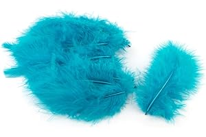 CREATIVERY Lot de 20 plumes de duvet 8-12 cm (turquoise foncé 340D) // Plumes de poules Plumes décoratives Plumes pour bijoux
