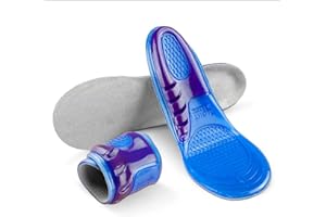 JESATA Unisex Orthotic Silicone Gel Shoes Insoles Shock Absorbing Full Length Pair of Boots & Sports Shoe Massaging Feet Shoe Inserts Comfortable Show Inserts (M (UK 6-9))