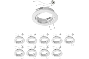 ledscom.de 10x tak infällnadsram FERE infällnadsram vit matt svängbar (LED/halogen/MR16/50mm) inkl. GU5,3 uttag