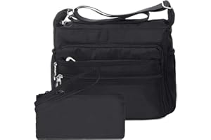 NOTAG Crossbody Bags for Women, Waterproof Nylon Shoulder Bag Multi-Pocket Crossbody Handbag with RFID Wallet