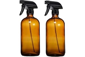 Wuudi Botellas de espray de cristal, 2 unidades, 500 ml, marrones, con accesorios, para plantas, flores, limpieza, riego, cuidado facial, cuidado del cabello, portátiles y reutilizables