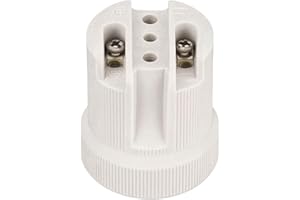 LEDSone Ceramic Porcelain Lamp Holder, E26 E27 Edison Screw Heat Vintage Lamp Light Bulb Holder, Ceramic Light Socket for Halogen, Incandescent, LED Bulbs Replacement- 1 Pack