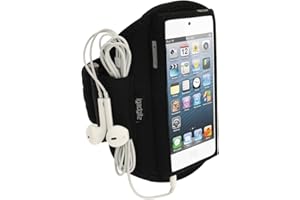 iGadgitz U1993 Wasserabweisen Neopren Armband Kompatibel mit Apple iPod Touch 5/6/7th Gen -Schwarz