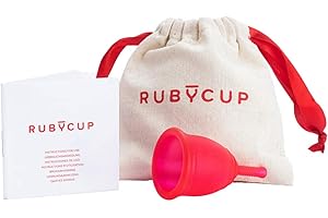 Ruby Cup - Reusable Menstrual Cup - Small (Light Flow) - RED - Includes Cup Donation. Perfect for Beginners. Safe, Convenient & Eco-Friendly. Reliable Alternative to Tampons & Sanitary Towels