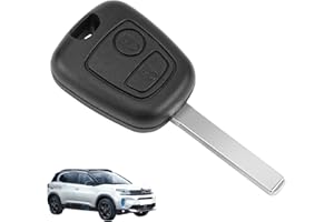 QOCO 2 Button Car Key Fob Cover Replacement for Toyota Peugeot 107 207 306 307 406 407 Citroen C1 C2 C3 C5 C6 Aygo 2005-2014 with Blank Blade Remote Key Case Shell Car Accessories