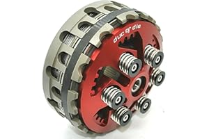 DUC OR DIE Set di dischi per frizione, per cestello della frizione, piastra di pressione 1545 AC (piastra di pressione rossa/piastra a molla nera) per ducati