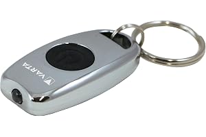 VARTA LED-ficklampa, Metal Key Chain Light, Mini nyckellampa | verchromt, 2 ljuslägen, automatisk avstängning, nyckelring, in