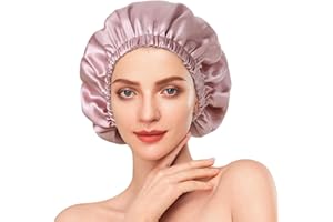 IXYDOR Seidenmütze, 100% Maulbeerseide Schlafmütze, Verstellbare Seidenhaube zum Schlafen mit Elastischem Band, Doppelseidige Weiche Nachtmütze für Damen und Mädchen Alle Haartypen, Atmungsaktive (Rosa)
