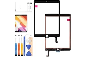 LADYSON Screen For iPad Air 2 2nd Gen 9.7 A1566 A1567 Touch Screen Replacement Kit,(Not LCD, NO Instructions) For iPAD 6 6th Gen Touch Digitizer,Glass Repair Parts,Include Tempered Glass