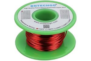 BNTECHGO 18 AWG Magnet Wire - Enameled Copper Wire - Enameled Magnet Winding Wire - 4 oz - 0.0393" Diameter 1 Spool Coil Red Temperature Rating 155℃ Widely Used for Transformers Inductors