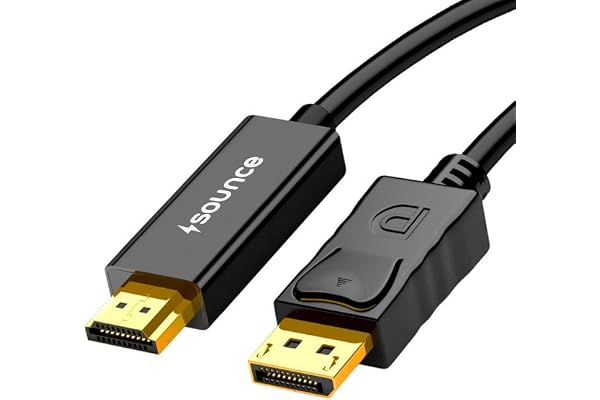 Sounce DisplayPort to HDMI Cable, 1080p@60Hz Uni-Directional UHD DP to HDMI Audio & Video Display Cable for Projector, Laptop, TV, Monitor, MacBook 1.8 Meter (6FT) - Black