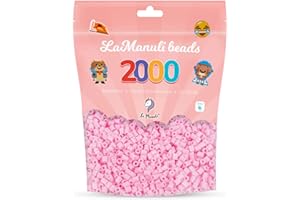 La Manuli Fuse Beads, Approx. 2000 Pieces Midi (5mm) Ironing Beads in a Resealable Bag (Light Pink)