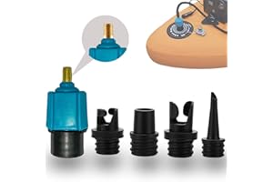 FIPASEN Adaptador de Bomba de Tabla de Paddle, Adaptador de Bomba Sup con Boquillas de 4 Válvulas para Kayaks/Bote Inflable/Tabla de Paddle Surf/Piraguas, Convertidor de Bomba de Aire Multifuncional