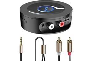 BLACKHORSE Bluetooth 5.2 Receiver for Home Stereo AUX Adapter for HiFi Music Streaming, Wired Speakers, with AUX 3.5mm/RCA, Long Range,Low Latency and HD Audio