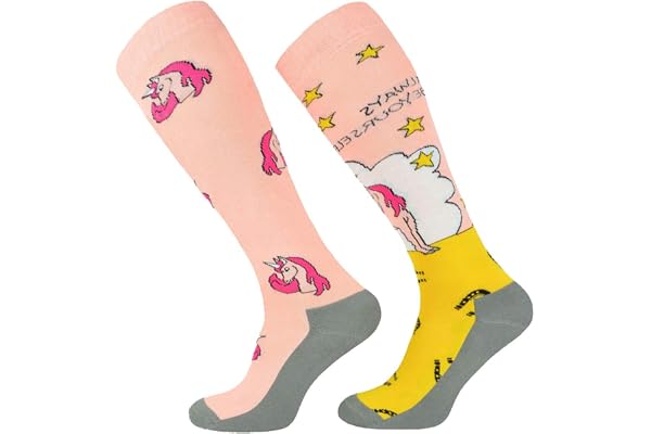 TODO Comodo Chaussettes d'équitation Fantaisie STJBW | Coton Mi-bas Chaussette Équitation Femme Motifs