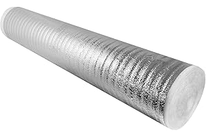 PILBELLES Aislante Térmico Acústico de Aluminio y Espuma Impermeable por metros | 60 cm x 2.5 m | Ventanas, Radiadores, Cajón Persianas, Puertas, Camper, Buhardilla, Uso Industrial, Viviendas