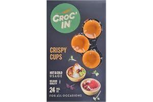 CROC'IN - Orange Tartlet Shells - Edible Appetizer Or Dessert Cups - Mini Pastry Cases - Artisanal & Vegan Confection - 24 Pieces
