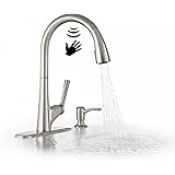 Kohler Metal Malleco Touchless Pull Down Kitchen Faucet with Multi-function Spray Head, with Soap Dispenser included (Vibrant